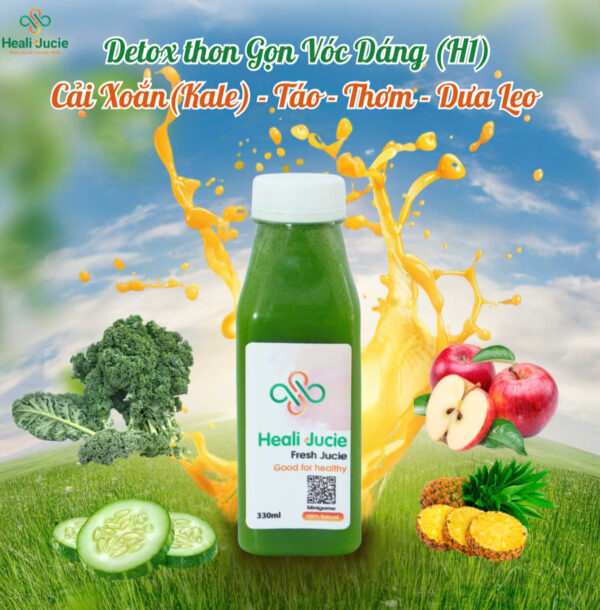 H1: Cải Xoăn(kale) - Táo - Thơm -Dưa Leo